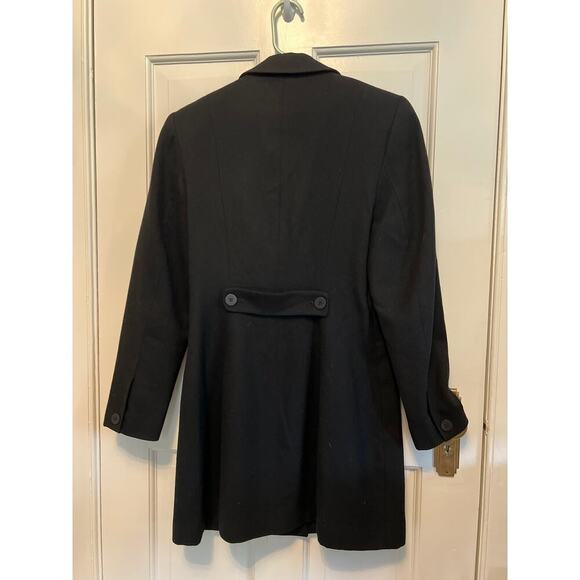 Vintage 100% Wool Black Trench Coat Blazer Made in USA Style Moda Women's 8 - Picture 2 of 8